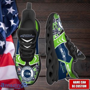 Seattle Seahawks NFL Max Soul Shoes New Trending Design Custom Name Product Photo 2