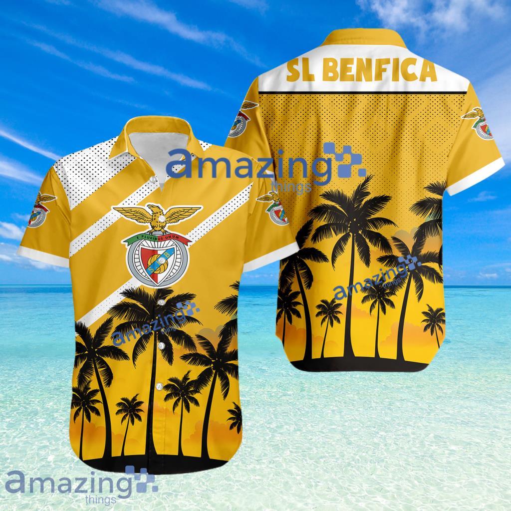 Sl Benfica FC Logo Button Down Hawaiian Shirt Hip Summer Trend Product Photo 1