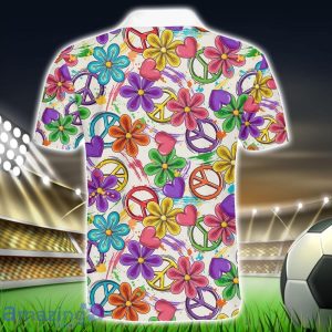 Spectrum of Peaceful Hues Polo Shirt Hippie Designs Polo Shirt Gift For Golf Lover Product Photo 2