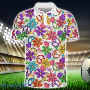 Spectrum of Peaceful Hues Polo Shirt Hippie Designs Polo Shirt Gift For Golf Lover Product Photo 1