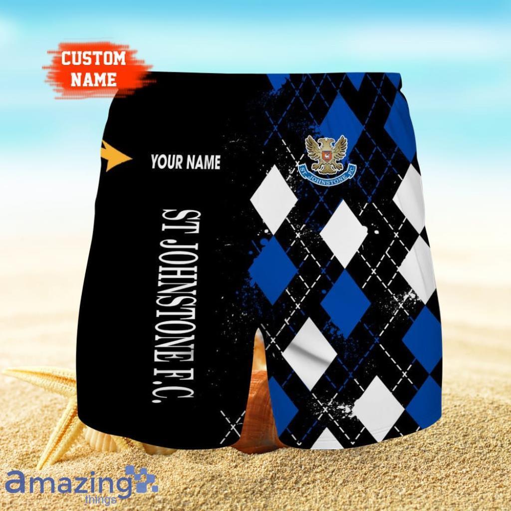 St Johnstone F.C. Logo Print 3D Short Hawaiian Custom Name Trending Summer For Men image St Johnstone F.C. Logo Print 3D Short Hawaiian Custom Name Trending Summer For Men Product Photo 1