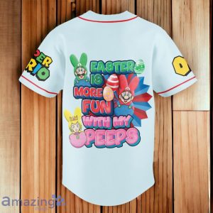 Super Mario Happy Easter Custom Number & Name Baseball Jersey Product Photo 3