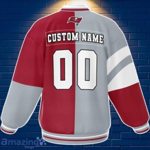 Tampa Bay Buccaneers Baseball Jacket Custom Number & Name Youth Style For Fans image Tampa Bay Buccaneers Baseball Jacket Custom Number & Name Youth Style For Fans Product Photo 2