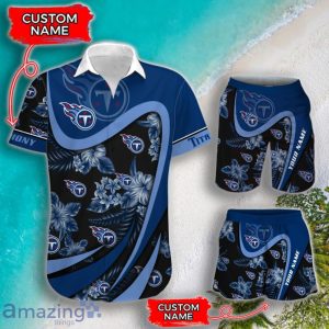 Tennessee Titans NFL Floral Hawaiian Shirt And Shorts Custom Name Casual Comfort Combo For Fans Product Photo 1