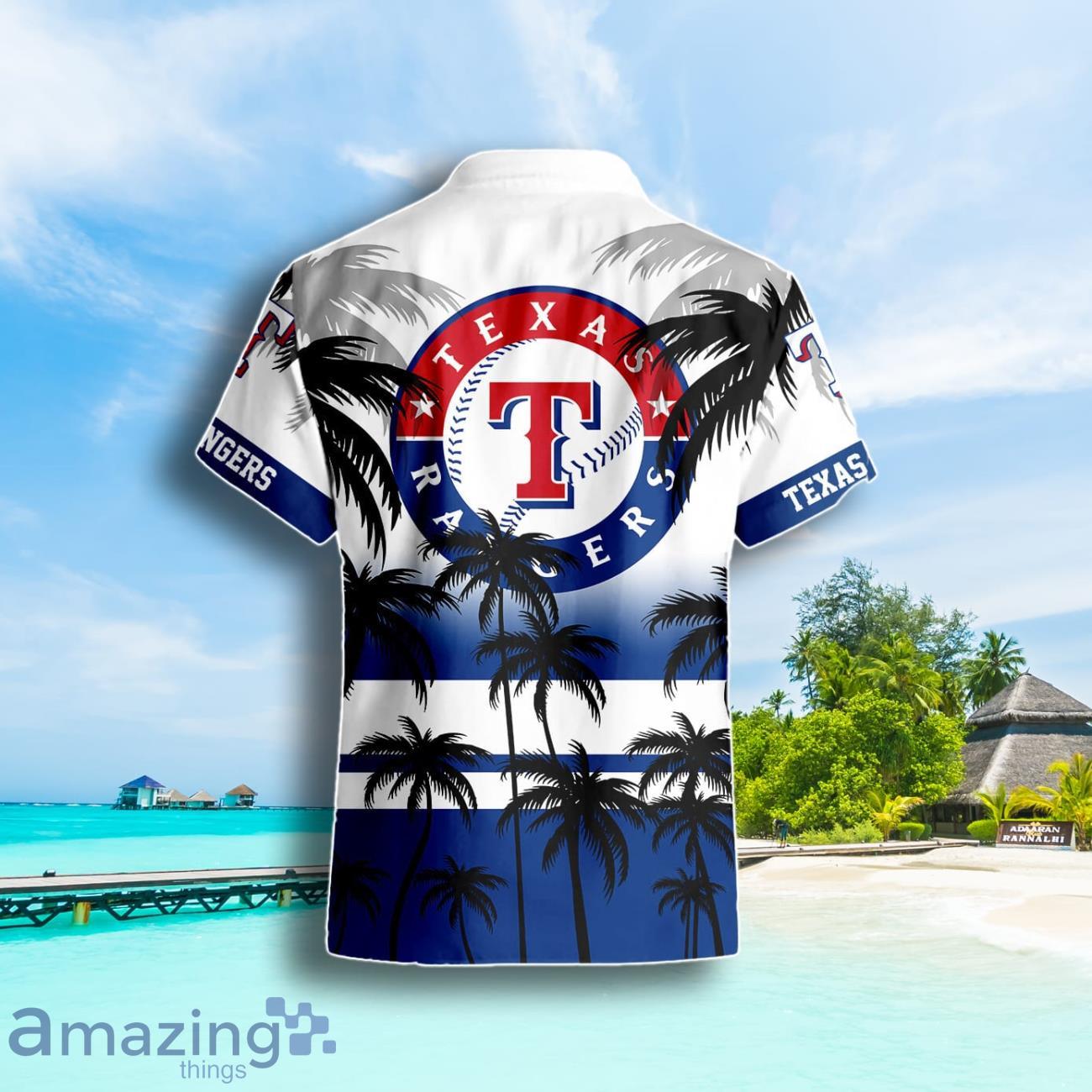 Texas Rangers Coconut Tree Beach Pattern Pattern Hawaiian Shirt Summer Gift For Men Women image Texas Rangers Coconut Tree Beach Pattern Pattern Hawaiian Shirt Summer Gift For Men Women Product Photo 3