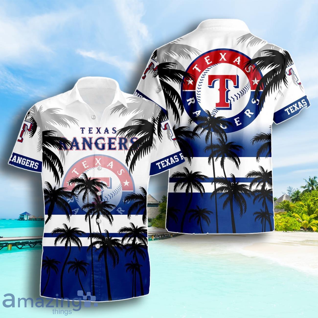 Texas Rangers Coconut Tree Beach Pattern Pattern Hawaiian Shirt Summer Gift For Men Women image Texas Rangers Coconut Tree Beach Pattern Pattern Hawaiian Shirt Summer Gift For Men Women Product Photo 1