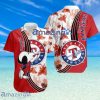 Texas Rangers Logo Snoopy Pattern Tropical Button Down Hawaiian Shirt