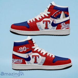 Texas Rangers MLB Air Jordan Hightop Custom Number & Name Trending Shoes Product Photo 1