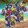 Texas Rangers MLB Parrot and leaves 3D Hawaiian Shirt For Men And Women