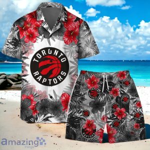 Toronto Raptors National Basketball Association Hawaiian Shirt And Short Floral Pattern Product Photo 1