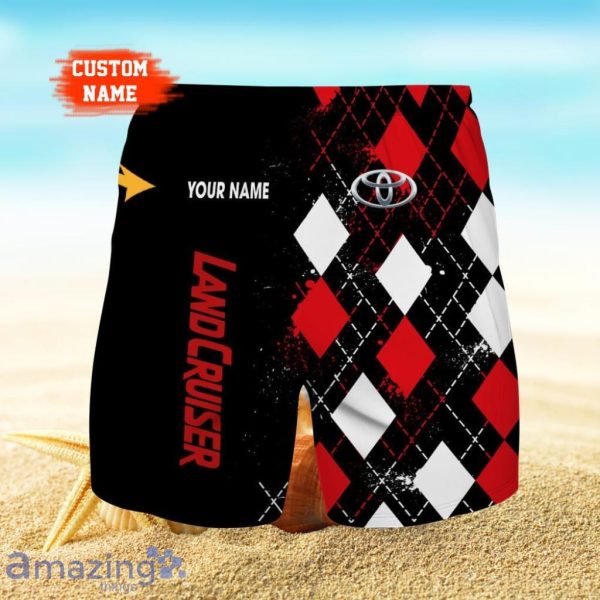 Toyota - Land Cruiser Logo Print 3D Short Hawaiian Custom Name Trending Summer For Men Product Photo 1