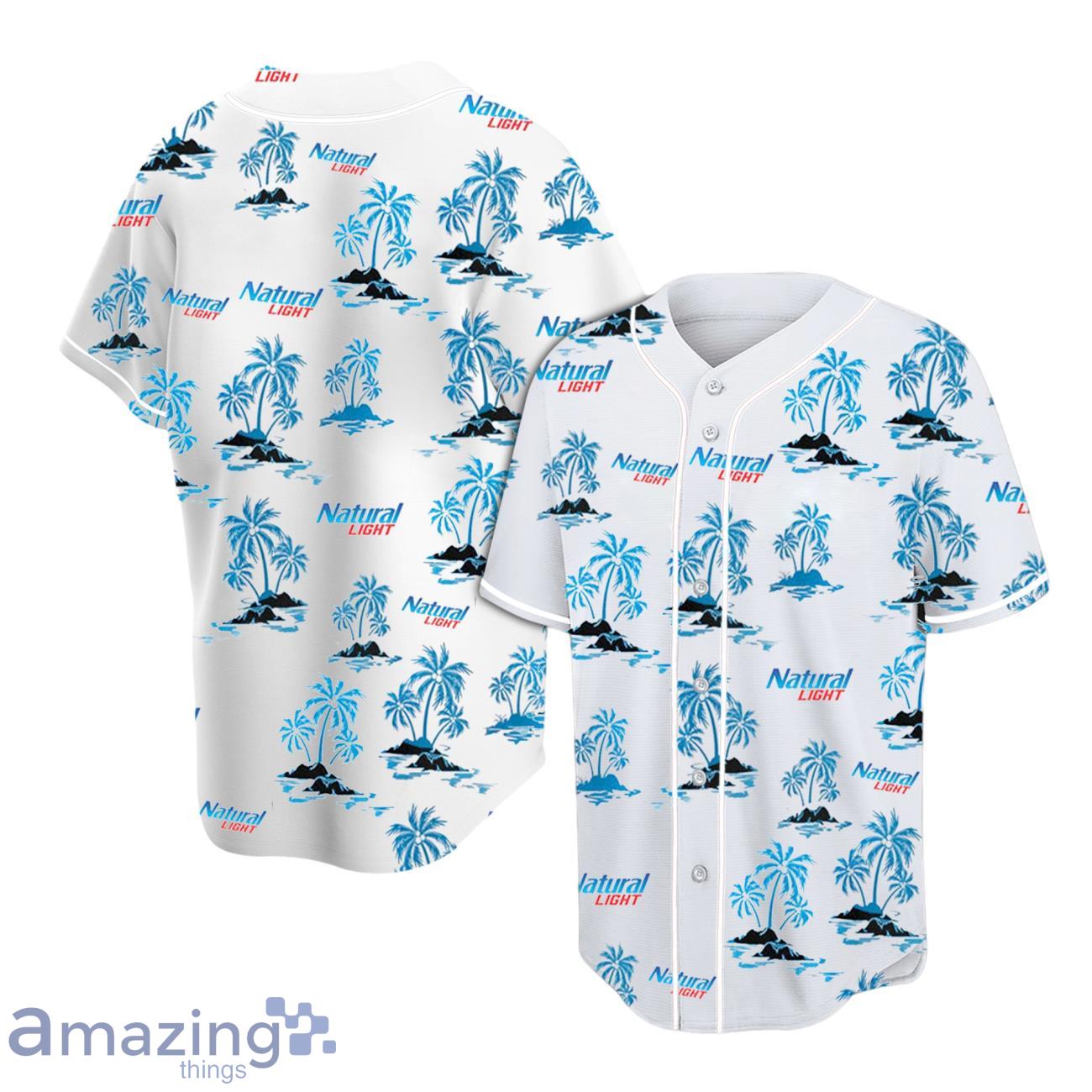 Tropical Palms Natural Light Baseball Jersey image Tropical Palms Natural Light Baseball Jersey Product Photo 1