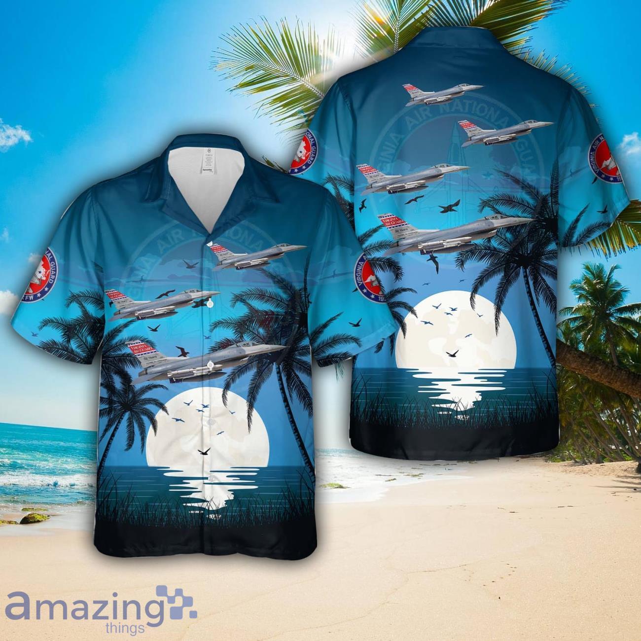 US Air Force Virginia Air National Guard 192nd Wing (192 WG) F 16C Fighting Falcon Hawaiian Shirt Beach Shirt For Men Woemn image US Air Force Virginia Air National Guard 192nd Wing (192 WG) F-16C Fighting Falcon Hawaiian Shirt Beach Shirt For Men Woemn Product Photo 1