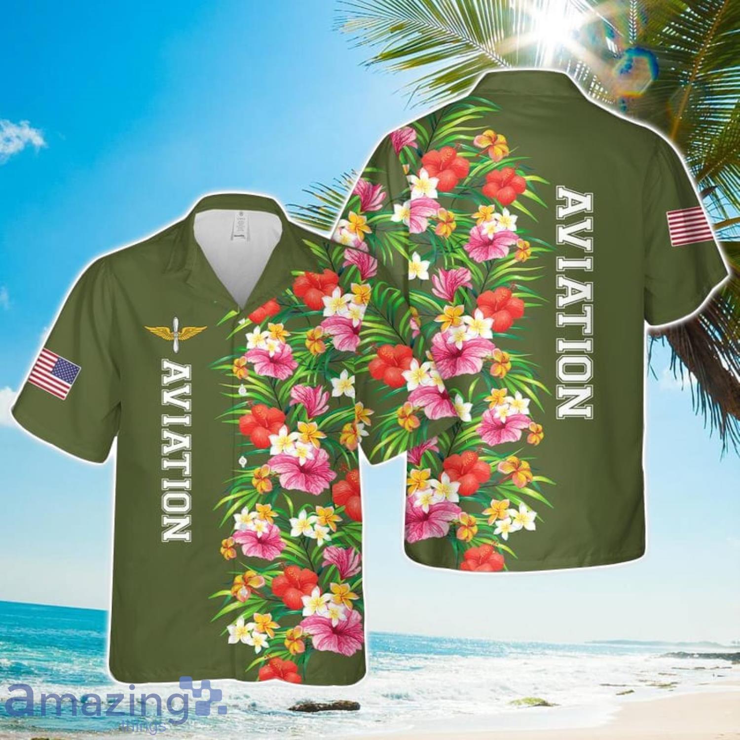 US Army Aviation Branch Badge Hawaiian Shirt Aloha Beach Summer Shirt image US Army Aviation Branch Badge Hawaiian Shirt Aloha Beach Summer Shirt Product Photo 1