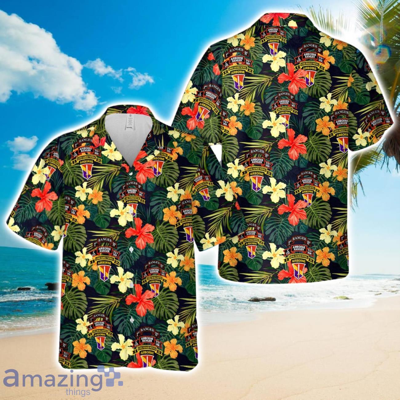 US Army Company C (Airborne Ranger), 75th Infantry Hawaiian Shirt Beach Shirt For Men Woemn image US Army Company C (Airborne Ranger), 75th Infantry Hawaiian Shirt Beach Shirt For Men Woemn Product Photo 1