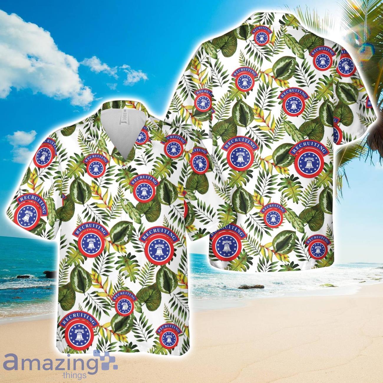 US Army Recruiting Command (USAREC) 3D Hawaiian Shirt US Army Summer Holiday Gift image US Army Recruiting Command (USAREC) 3D Hawaiian Shirt US Army Summer Holiday Gift Product Photo 1