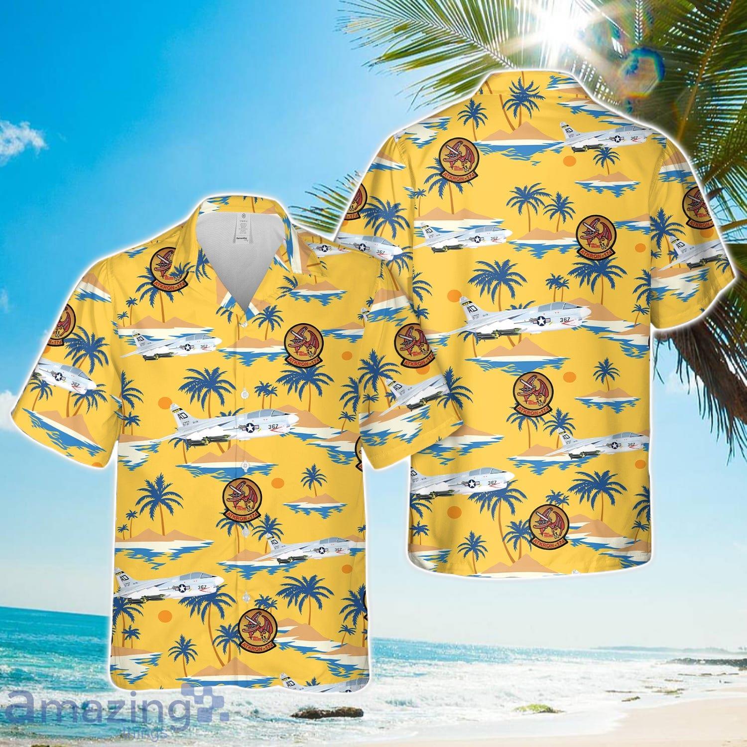 US Navy Attack Squadron 174 (VA 174) Hellrazors (1980) TA 7C Corsair II Hawaiian Shirt US Navy Beach Shirt Gift image US Navy Attack Squadron 174 (VA-174) Hellrazors (1980) TA-7C Corsair II Hawaiian Shirt US Navy Beach Shirt Gift Product Photo 1