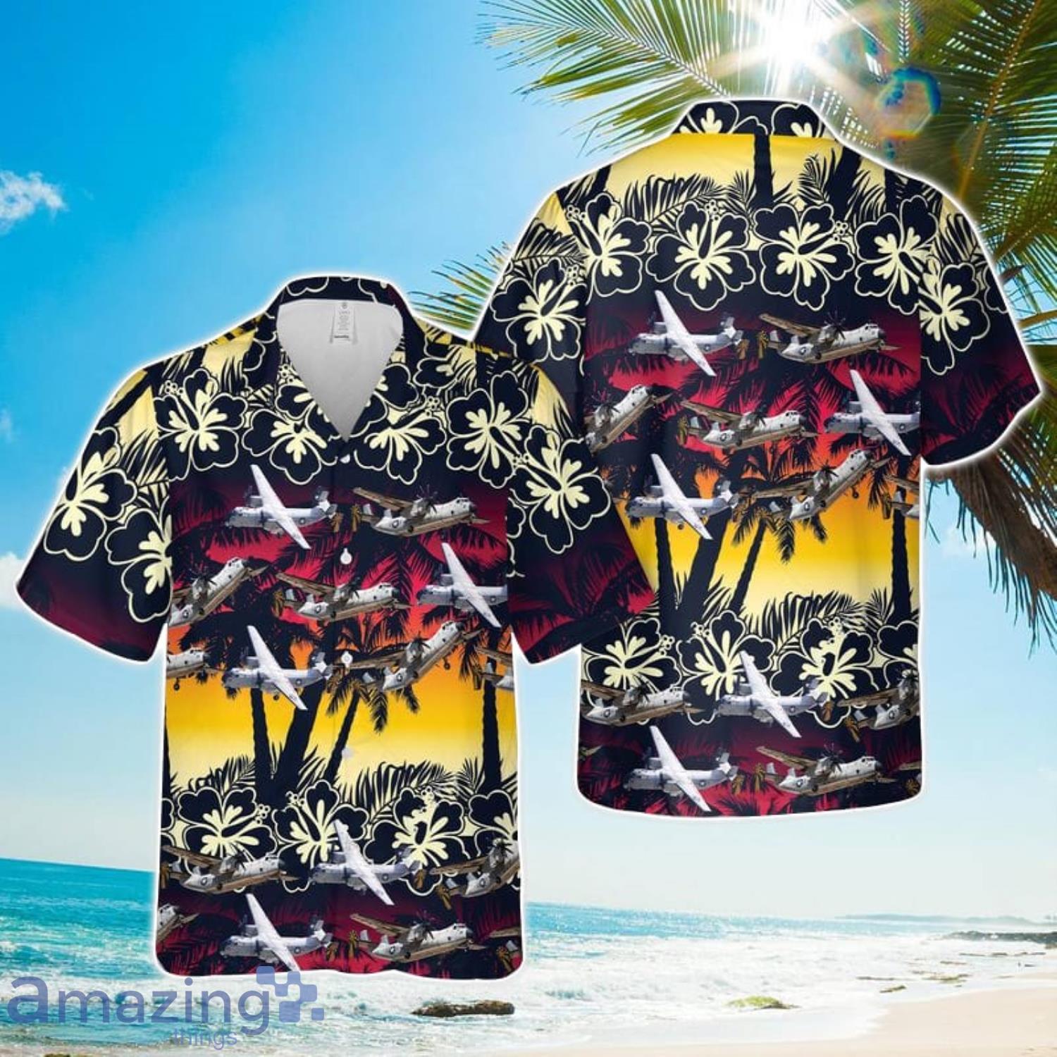 US Navy Grumman C 2 Greyhound Hawaiian Shirt Summer Vacation Button Shirt image US Navy Grumman C-2 Greyhound Hawaiian Shirt Summer Vacation Button Shirt Product Photo 1