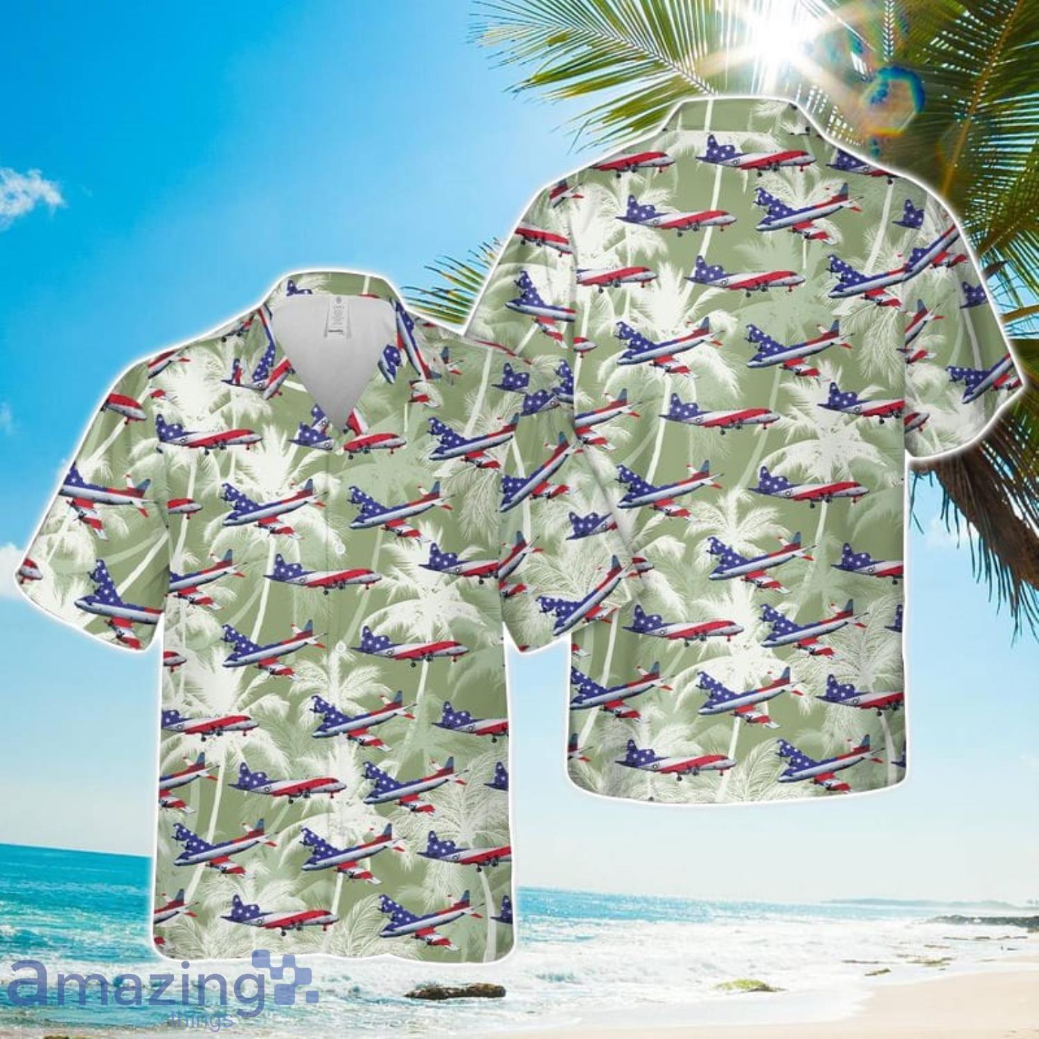 US Navy Lockheed P 3 Orion Happy Hoilday Hawaiian Shirt Summer Vacation Button Shirt image US Navy Lockheed P-3 Orion Happy Hoilday Hawaiian Shirt Summer Vacation Button Shirt Product Photo 1