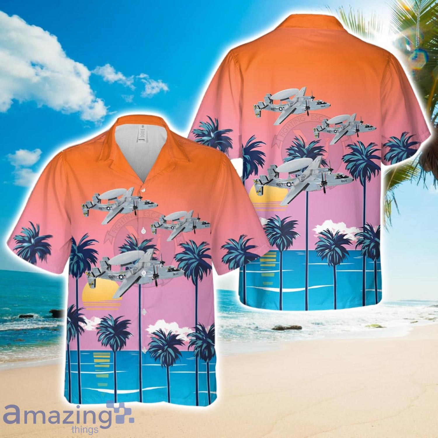 US Navy VAW 78 Fighting Escargots E 2C Hawaiian Shirt US Navy Summer Beach Shirt image US Navy VAW-78 Fighting Escargots E-2C Hawaiian Shirt US Navy Summer Beach Shirt Product Photo 1