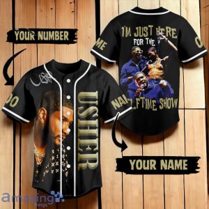 Usher I’m Just Here For The Halftime Show Custom Number & Name Baseball Jersey Product Photo 1