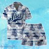 Utah Jazz Team Logo Pattern Leaves Tropical Hawaiian Shirt & Short
