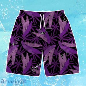 Utah Jazz Team Logo Pattern Leaves Vintage Art Hawaiian Shirt & Short image Utah Jazz Team Logo Pattern Leaves Vintage Art Hawaiian Shirt & Short Product Photo 3