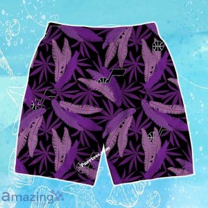 Utah Jazz Team Logo Pattern Leaves Vintage Art Hawaiian Shirt & Short image Utah Jazz Team Logo Pattern Leaves Vintage Art Hawaiian Shirt & Short Product Photo 4