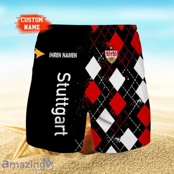 VfB Stuttgart Logo Print 3D Short Hawaiian Custom Name Trending Summer For Men Product Photo 1
