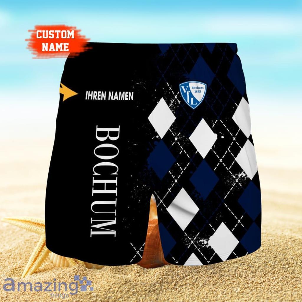 VfL Bochum Logo Print 3D Short Hawaiian Custom Name Trending Summer For Men image VfL Bochum Logo Print 3D Short Hawaiian Custom Name Trending Summer For Men Product Photo 1