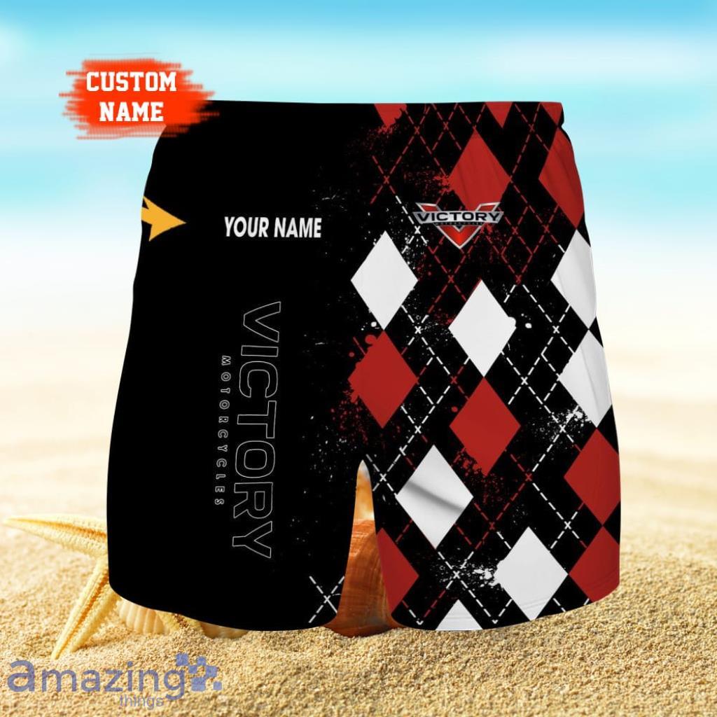 Victory Motorcycles Logo Print 3D Short Hawaiian Custom Name Trending Summer For Men image Victory Motorcycles Logo Print 3D Short Hawaiian Custom Name Trending Summer For Men Product Photo 1