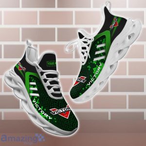 victory Shoes Green Square Pattern Custom Name Max Soul Sneakers For Men Women Product Photo 1