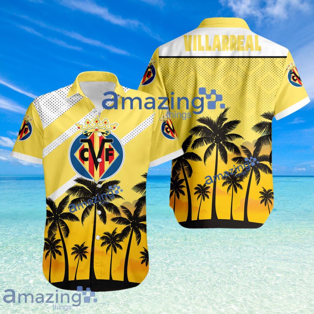 Villarreal FC Logo Button Down Hawaiian Shirt Hip Summer Trend Product Photo 1