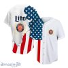 Vintage USA Flag Fourth Of July Miller Lite Baseball Jersey