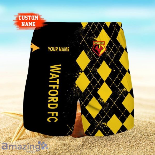 Watford Logo Print 3D Short Hawaiian Custom Name Trending Summer For Men Product Photo 1