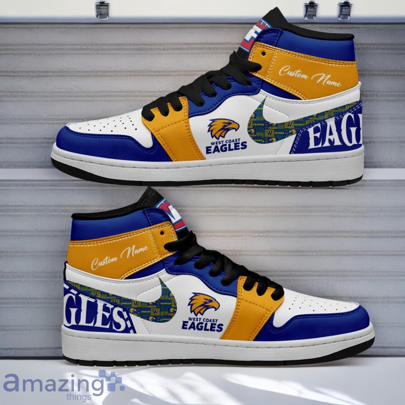 West Coast Eagles AFL Air Jordan Hightop Shoes Custom Name Gift For Fans Product Photo 1