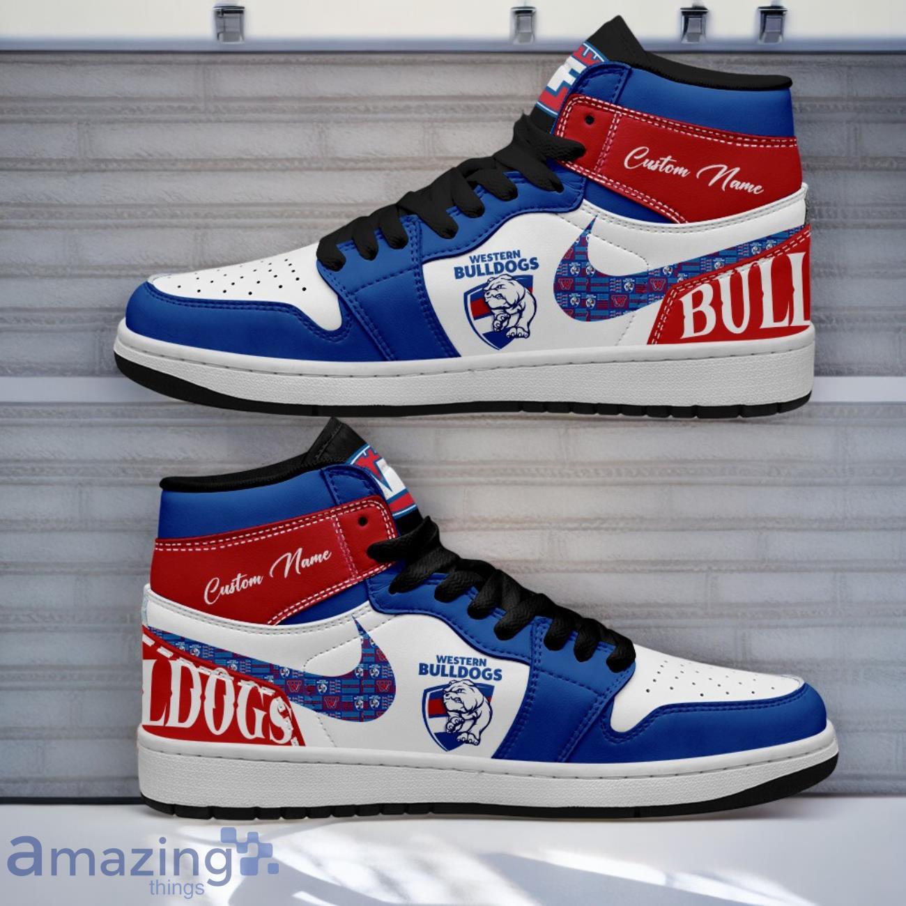 Western Bulldogs AFL Air Jordan Hightop Shoes Custom Name Gift For Fans Product Photo 1