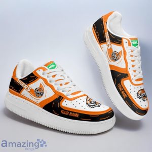 Wests Tigers NRL Air Force Shoes Sneaker Gift For Fans Custom Name Product Photo 2