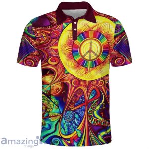 Whimsical Tranquility in Tie Dye Polo Shirt Hippie Designs Polo Shirt Gift For Golf Lover Product Photo 1