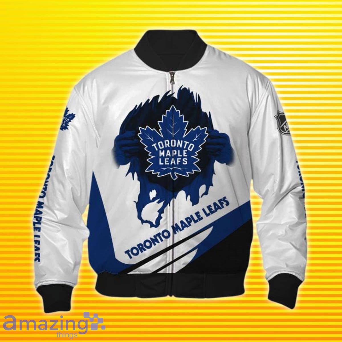 White Toronto Maple Leafs Bomber 3D Impressive Gift For Men And Women image White Toronto Maple Leafs Bomber 3D Impressive Gift For Men And Women Product Photo 1