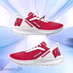 Wisconsin Badgers NCCA Air Mesh Running Shoes Custom Name New Design Product Photo 2