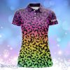 Womens Golf Polo Shirtseon Rainbow Leopard Pattern Polo Shirt Custom Name Golf Polo For Woman
