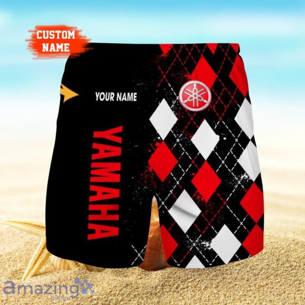 Yamaha Logo Print 3D Short Hawaiian Custom Name Trending Summer For Men Product Photo 1