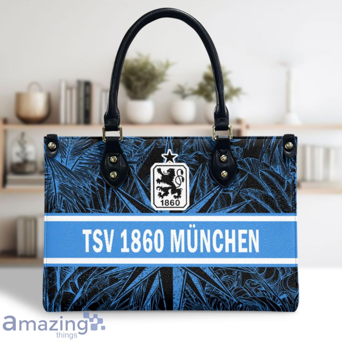 1860 Munich Leather Handbag Custom Name Nice Gift For Women, Mother Day image 1860 Munich Leather Handbag Custom Name Nice Gift For Women, Mother Day Product Photo 2