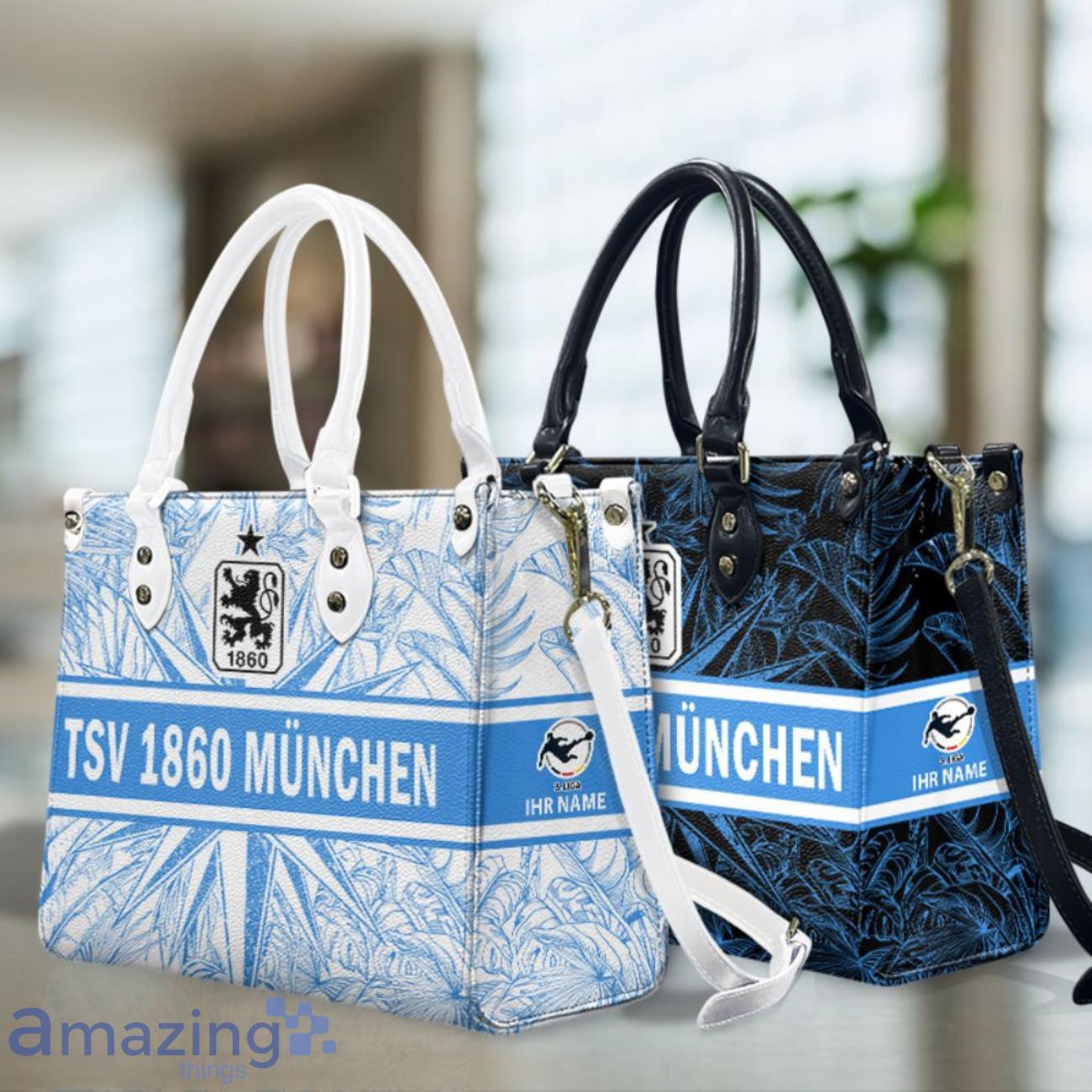 1860 Munich Leather Handbag Custom Name Nice Gift For Women, Mother Day image 1860 Munich Leather Handbag Custom Name Nice Gift For Women, Mother Day Product Photo 1