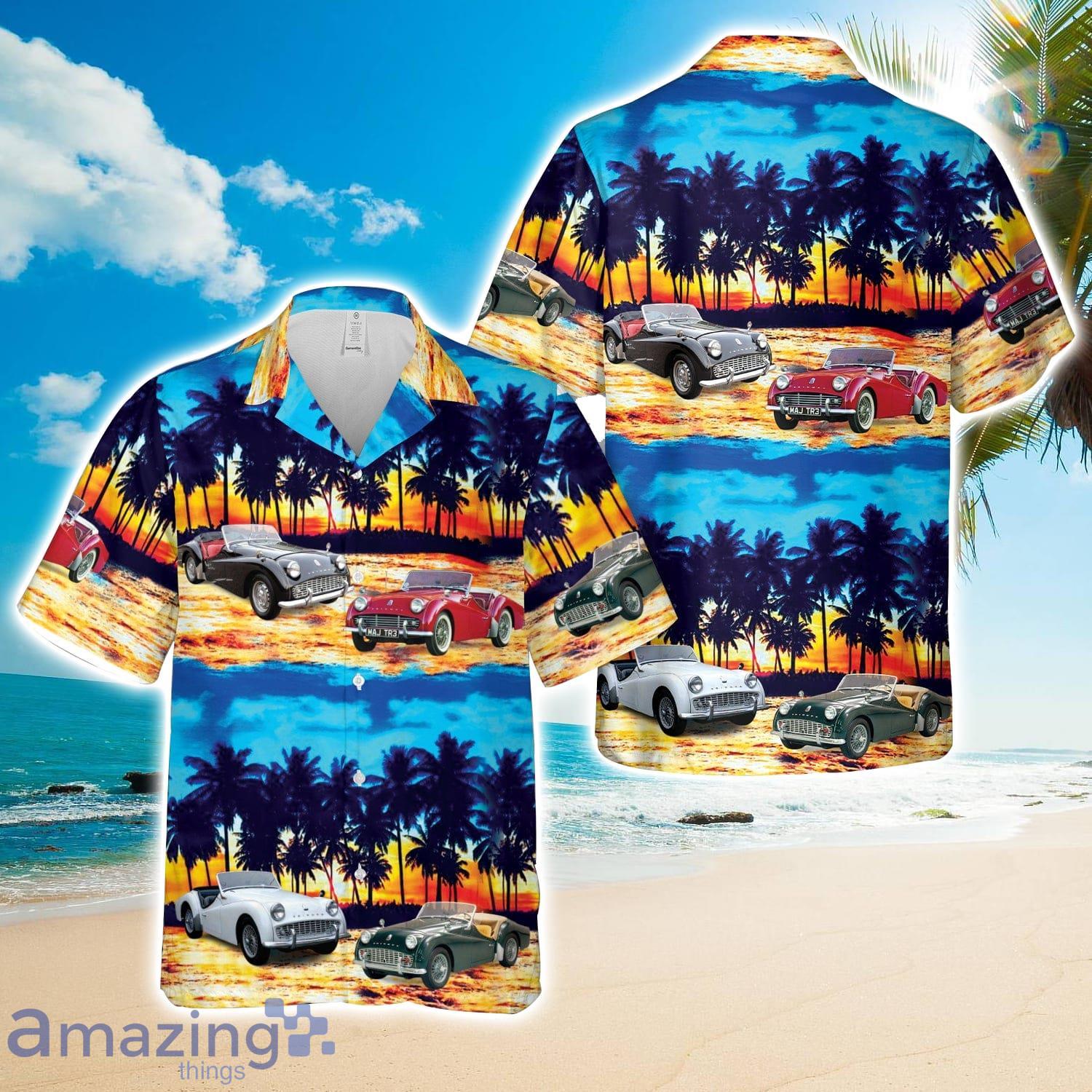 1959 Triumph TR3A Hawaiian Shirt Cute Summer Gift image 1959 Triumph TR3A Hawaiian Shirt Cute Summer Gift Product Photo 1