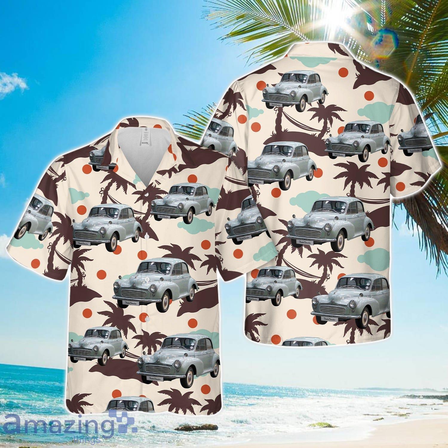 1962 Morris Minor 1000 Hawaiian Shirt Beach Holiday image 1962 Morris Minor 1000 Hawaiian Shirt Beach Holiday Product Photo 1