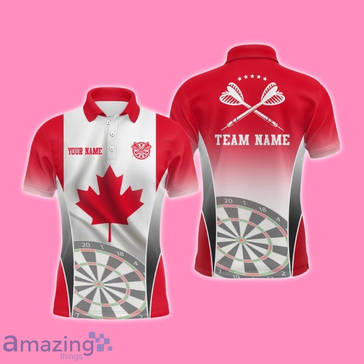 3D Canadian Flag Patriotic Darts Men Polo Shirt Style Gift image 3D Canadian Flag Patriotic Darts Men Polo Shirt Style Gift Product Photo 1