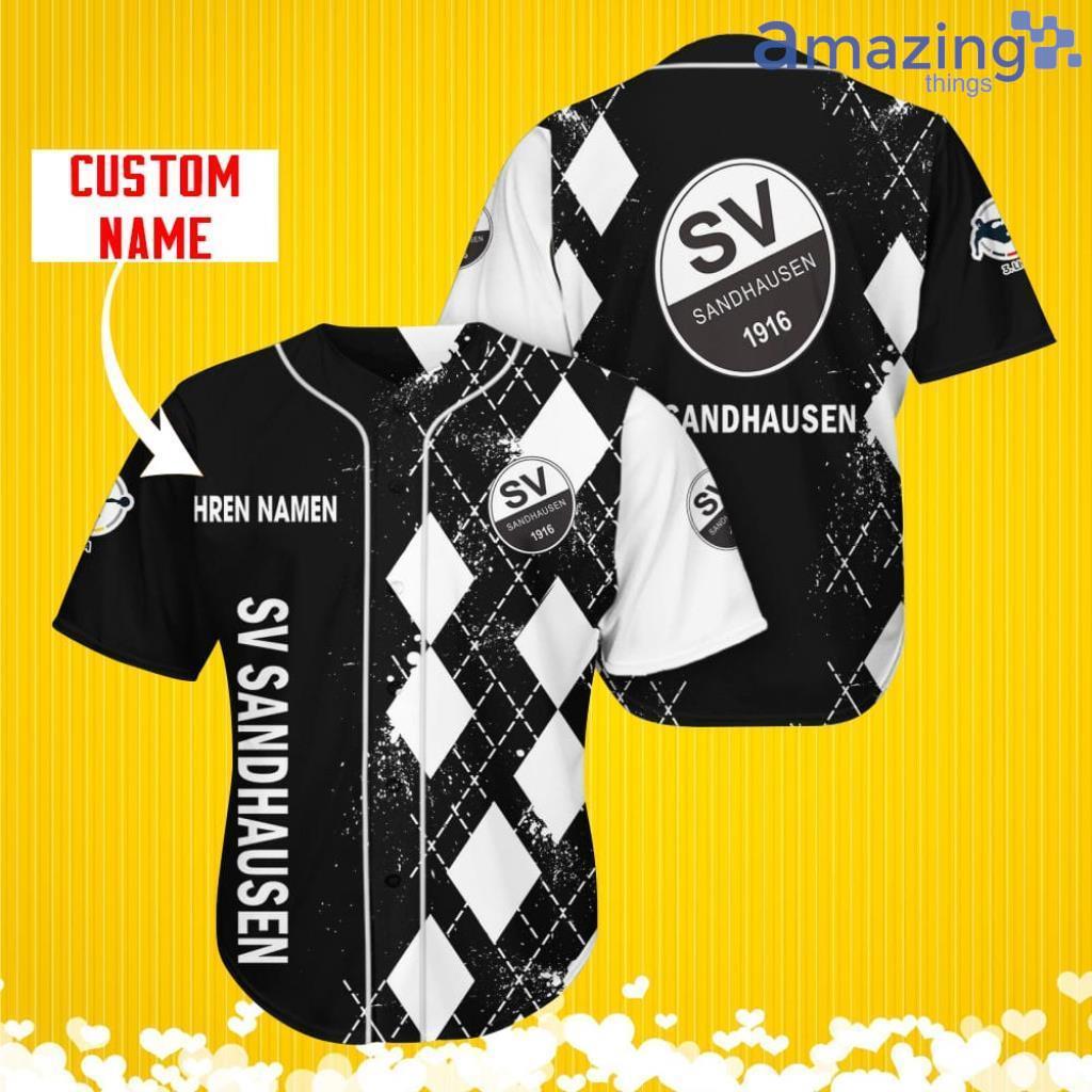 SV Sandhausen Sports Logo Jersey Baseball Shirt Custom Name With Diamond Brush Pattern For Men And Women image SV Sandhausen Sports Logo Jersey Baseball Shirt Custom Name With Diamond Brush Pattern For Men And Women Product Photo 1