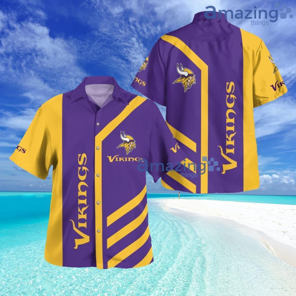 Minnesota Vikings Short Sleeve Button Down Tropical Hawaiian Shirt Limited Edition image Minnesota Vikings Short Sleeve Button Down Tropical Hawaiian Shirt Limited Edition Product Photo 1